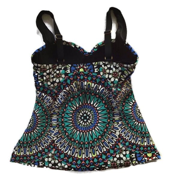 Athena Geometric Print Padded Swimsuit Tank Top - Picture 6 of 7